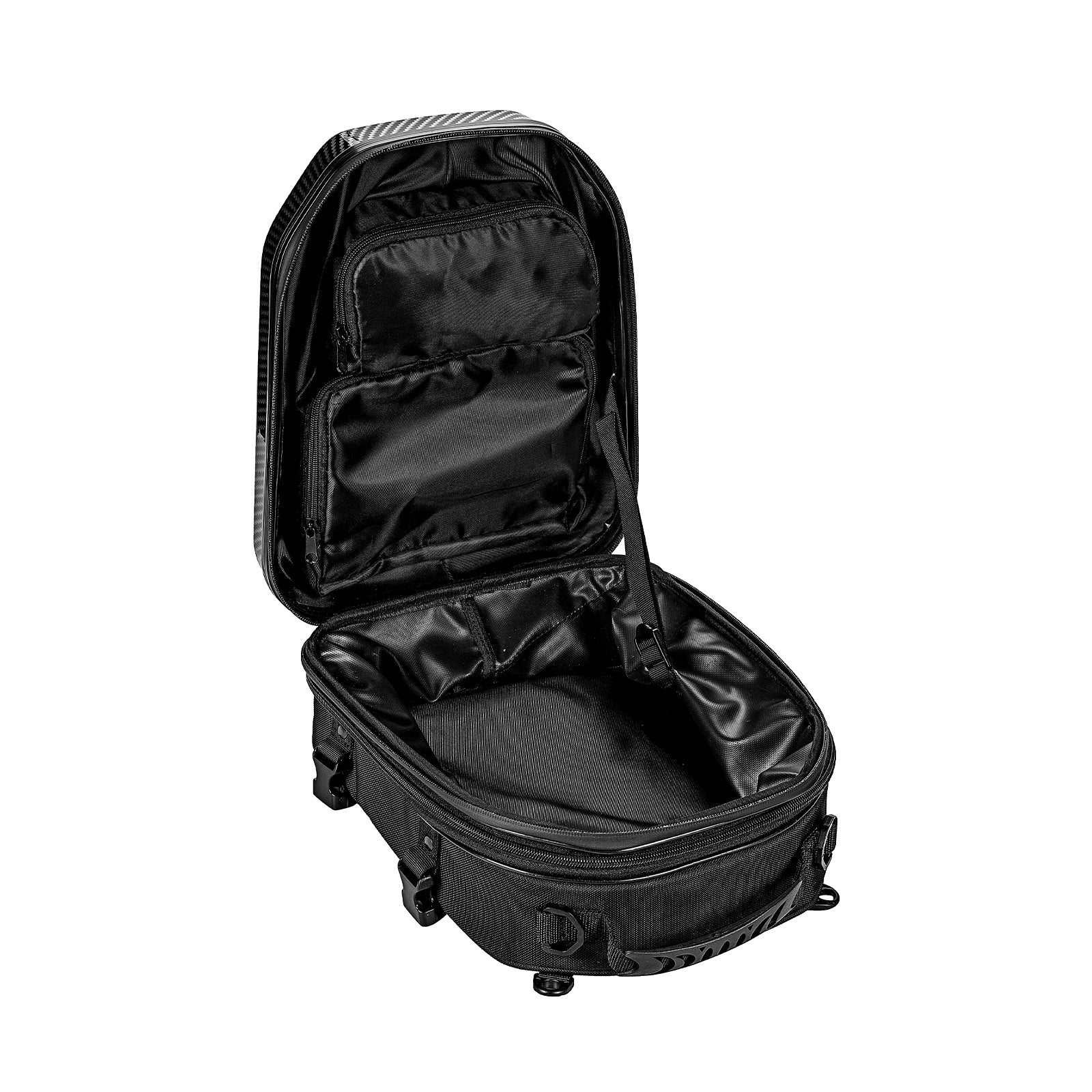 IRON JIAS Borsa posteriore per moto Zaino impermeabile Borse per bagagli da moto con guscio rigido in ABS Borse per casco con spazio di archiviazione espandibile 24L-35L