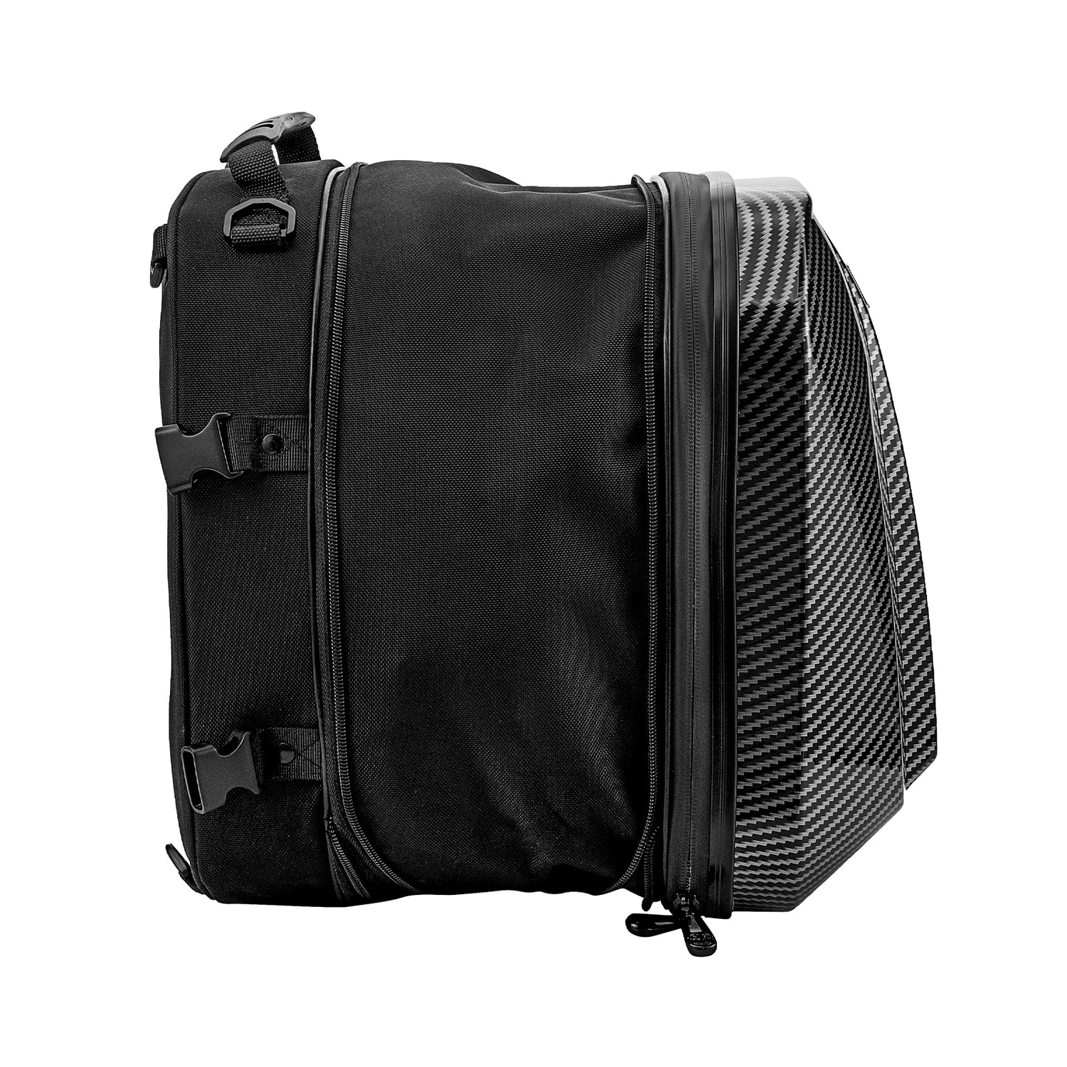 IRON JIAS Bolsa trasera de motocicleta Mochila impermeable ABS Carcasa dura Bolsas de equipaje de motocicleta Bolsas para casco con espacio de almacenamiento expandible 24L-35L