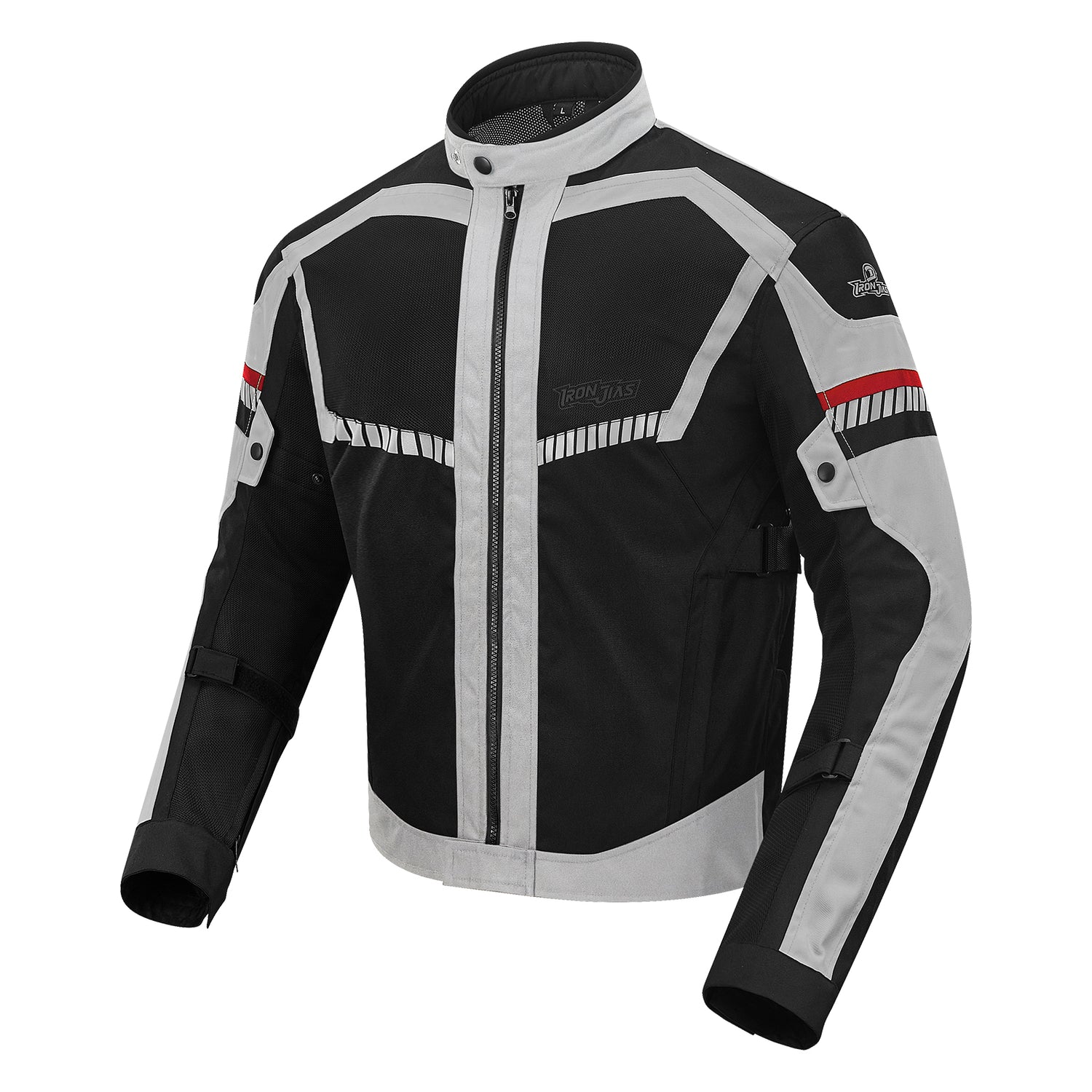 IRONJIAS Black White Breathable CE Protective Motorcycle Jacket | D-213