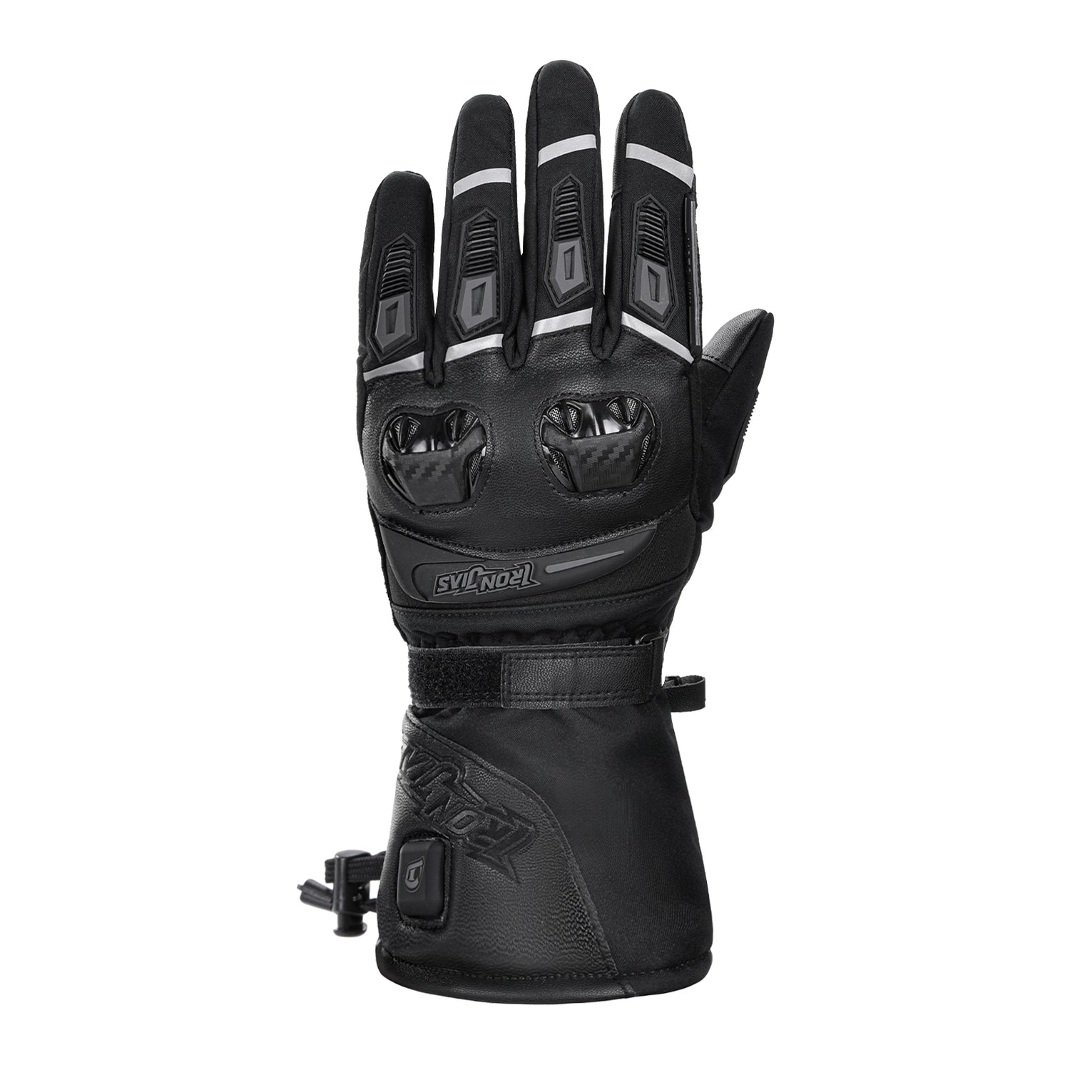 Black Gauntlet Heated Motorcycle Gloves